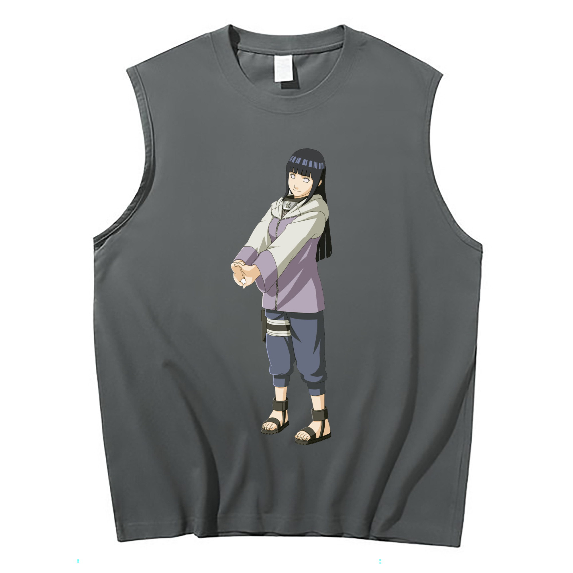 （画像用） NARUTO -ナルト- 日向ヒナタ Hyūga Hinata コットン100％タンクトップ（フロントプリント）